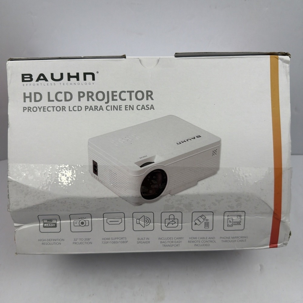 Bauhn HD LCD Projector New Open Box Unused Home Theater HDMI USB 1080p